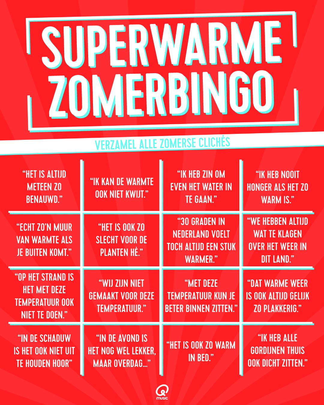 Superwarme zomerbingo
