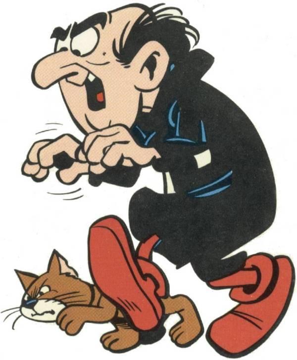 Gargamel and azrael from the smurfs