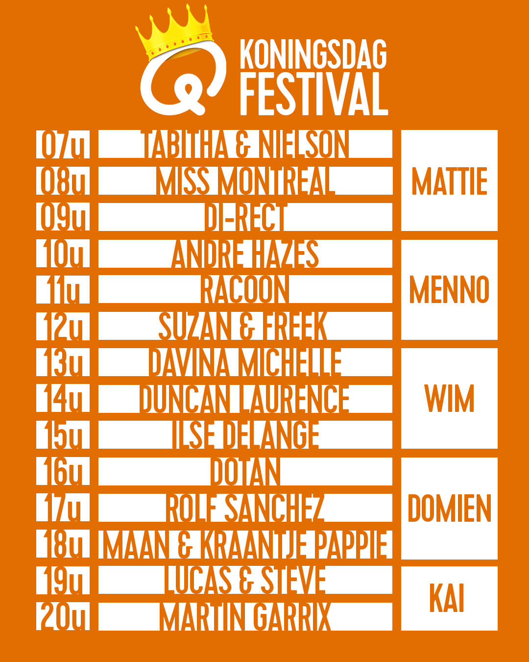 Q-koningsdag line-up 2020