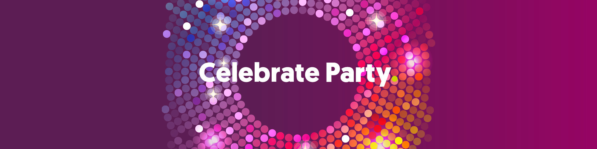 Roepie! Roepie! Kom naar de Celebrate Party! Celebrate party 2000x500
